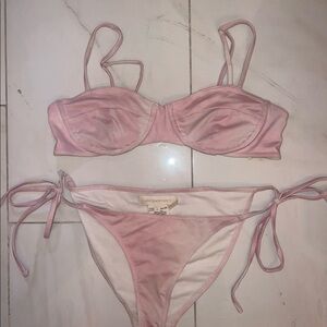Loveshackfancy pink bikini set